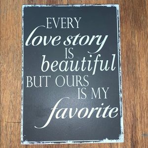Love Story Wooden Sign